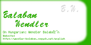 balaban wendler business card